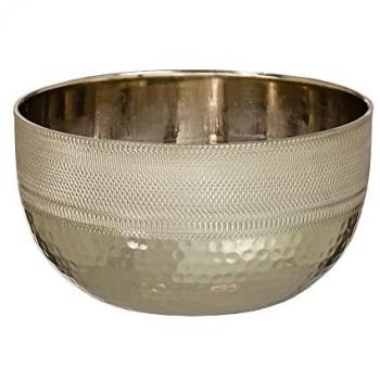 Centro de Mesa Dorado Aluminio Martelado Ø 18,5 x 10 cm