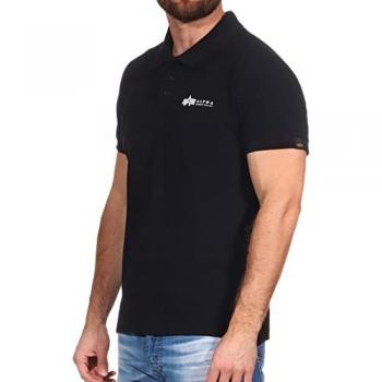 Alpha Industries Basic SL Short Sleeve Polo Shirt for Men, Black, Size M