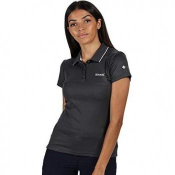 Regatta Maverick V-Polo Deportivo De Manga Corta Y Tejido De Secado Rápido T-Shirts/Polos/Vests, Mujer, Seal Grey, 8