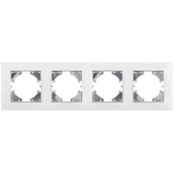 Marco de Cristal 4 Elementos Onlex - Marco horizontal, diseño moderno, material de cristal, capacidad para 4 fotografías, incluye soporte para mesa y opción de colgar en pared