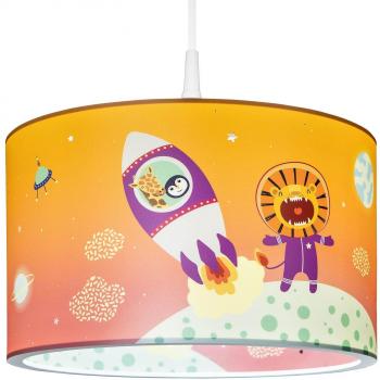 Lámpara Colgante Infantil Escape de Pequeños Astronautas, Naranja