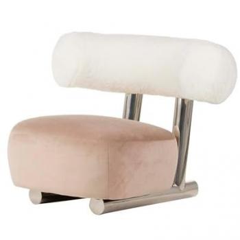 Sillón de Lana Velvet Rosa Qufu 100x82x71 cm - Comodidad Duradera
