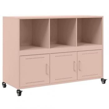 Aparador de Acero Rosa 100,5x39x72 cm - Armario de Almacenamiento para Sala de Estar