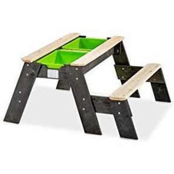 Mesa de Juegos Multifuncional Aksent para Niños - Mesa de Arena, Agua y Picnic con 1 Banco - Madera 100% FSC
