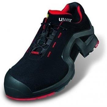 Zapatos de Seguridad Uvex 1 - Zapatillas de seguridad Unisex color Negro y rojo, talla 44, protección S3 SRC