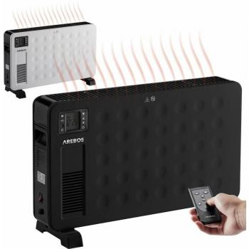 Convector Eléctrico Arebos 2300W - Calefactor Bajo Consumo con 3 Niveles de Potencia - Color Blanco
