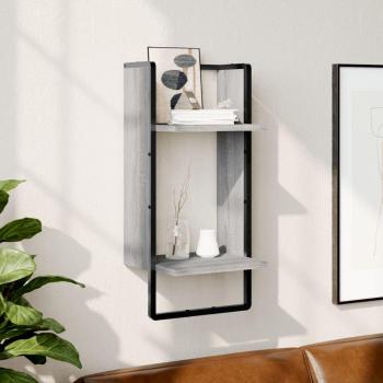 Estante de pared con barra 30x25x65 cm Negro, Roble Sonoma, Roble ahumado Mueble Almacenaje Estantería para Oficina, Estudio, Dormitorio Estantería/Librería/mueble de Al