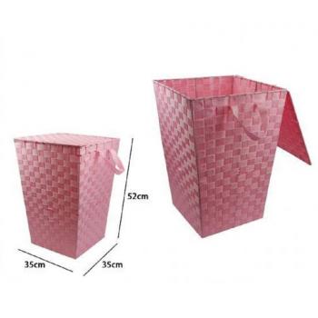 Cesto Organizadores Portatutto con Tapa 35x52 cm Rosa