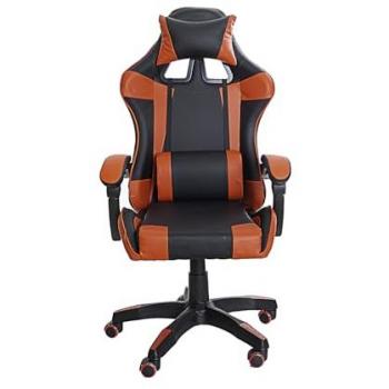 Silla Gaming Ergonómica Moderna Roja y Negra con Cojín Lumbar, Reposabrazos Acolchados y Altura Regulable