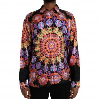 Dolce & Gabbana Multicolor Luminarie Silk Men Casual Shirt - Size M