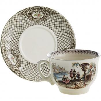 Taza de desayuno con plato Atenea La Cartuja de Sevilla