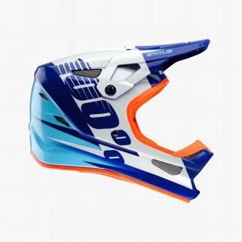 100% Status – Casco integral Mixta niño, azul/blanco