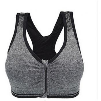 Westeng Sujetador Deportivo Gimnasio Ropa Correr Sin Costuras Yoga Almohadillas Extraíbles Comodidad Frontal Cremallera Mujer Chica Negro M, 1Pcs