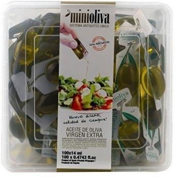 Minioliva Aceite de Oliva Virgen Extra - Paquete de 100 x 14 ml - Total: 1400 ml