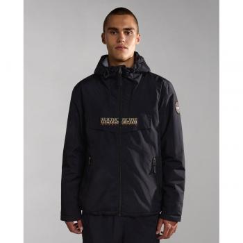 Napapijri Men's Black Rainforest Open Padded Parka Jacket Size L