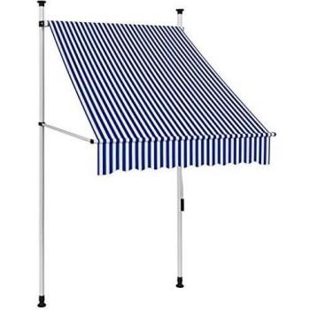 vidaXL Manual Retractable Awning 100 cm Blue and White Stripes