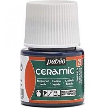 Pintura Cerámica Pébéo 45ml Verde Esmeralda Brillante y Opaca