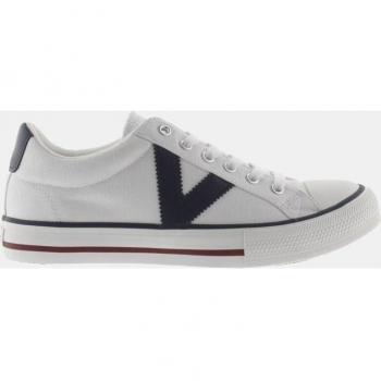 Zapatillas Tribu Lona Blanco con Logotipo en Contraste