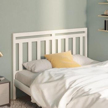 Cabecero de cama blanco 146x4x100 cm madera maciza de pino