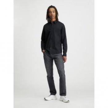 Calvin Klein Men's Slim Stretch Black Long-Sleeved Shirt - Size XXL