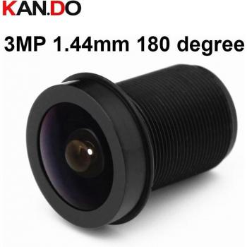 Lente Panorámica Ojo de Pez 3MP 1.44mm F2.0 para Cámara IP de Seguridad 180 Grados