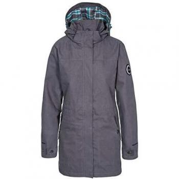 Trespass Henriette - Chaqueta impermeable con capucha extraíble para mujer, Mujer, Chaqueta impermeable con capucha extraíble., FAJKRAO10002_CBNXXS, gris oscuro, XXS