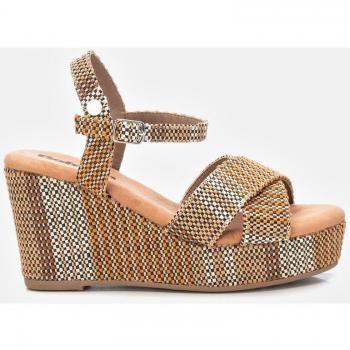Sandalia de Mujer Refresh 171806 Taupe con Cuña de 8cm