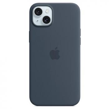 Funda de silicona original Apple con MagSafe para iPhone 15 Plus - Azul tempestad