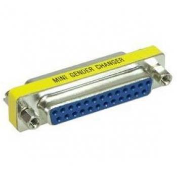 Alcasa 25FF-K Adaptador de Cable DB25 Azul, Metálico, Amarillo - Adaptador para Cable