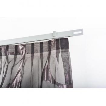 InCasa Barra para Cortina 32 x 12 mm, 180 cm. de Longitud, en Aluminio Cepillado, Soportes Largos – Completo