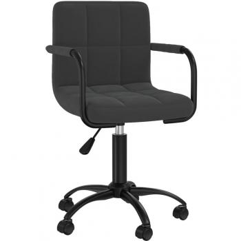 Silla de comedor giratoria de terciopelo negro