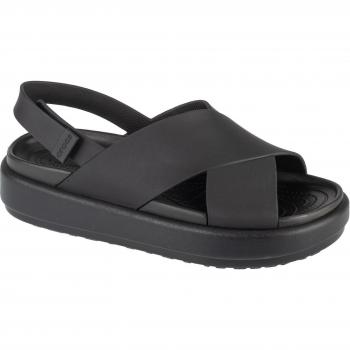 Crocs Women's Brooklyn Luxe Black Cross Strap Sandals
