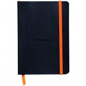 Cuaderno Rhodiarama A6 Negro con Páginas Punteadas y Tamaño 10,5x14,8 cm