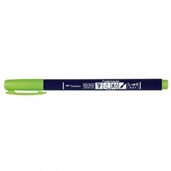 Rotulador Caligrafía Fudenosuke Punta Elástica Dura Verde Neón Tombow