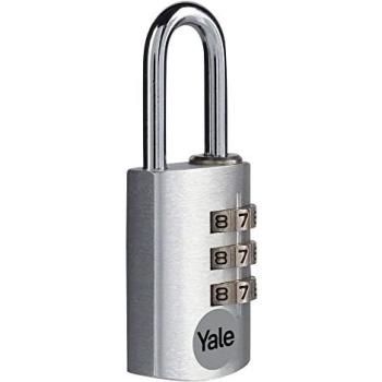 Candado de Seguridad de Combinación de Aluminio Plata 20 mm YE3CB/20/121/S