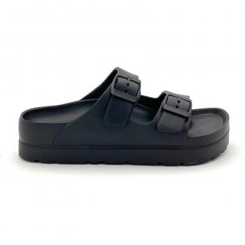 Chanclas de mujer con doble hebilla y plataforma