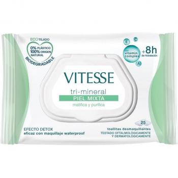 Vitesse Toallitas Desmaquillantes Tri-Mineral para Piel Mixta Biodegradables (25 Unidades)