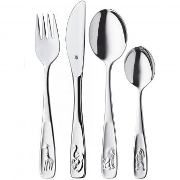 Set de Cubiertos para Niños WMF Animales 4 Piezas, Acero Inoxidable, Apto para Lavavajillas, Para Niños a Partir de 3 Años