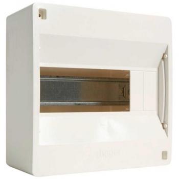 HAGER VD108NE | Caja Superficie Golf de 8 Módulos, características: diseño para instalación en superficie, capacidad para 8 módulos, fabricada por Hager, ideal para instalaciones eléctricas residenciales y comerciales