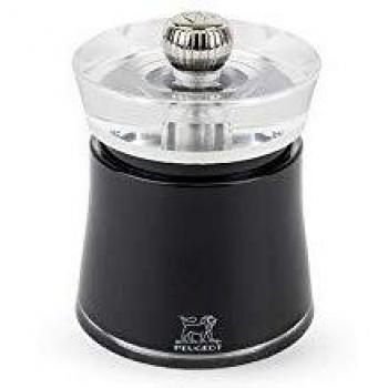 Molinillo de pimienta manual Peugeot Bali 8 cm acrílico negro con sistema de molienda clásica