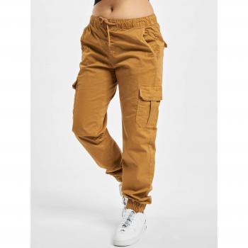 Urban Classics Women's High Waist Cargo Jogging Pants - Plus Size Caramel