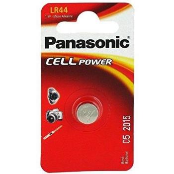 Panasonic - lote de 5 pilas botón cell power lr44 