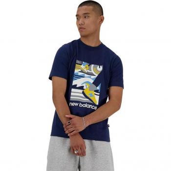 Camiseta New Balance Sport Essentials Triathlon Hombre Azul Marino Manga Corta L