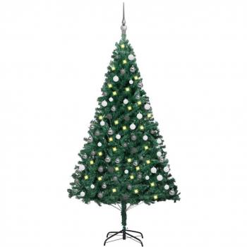 vidaXL Artificial Pre-lit Christmas Tree with Ball Set Green 150 cm PVC