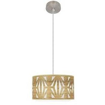 Colgante Katerina 1 Luz Niquel y Madera Clara 30x30 cm