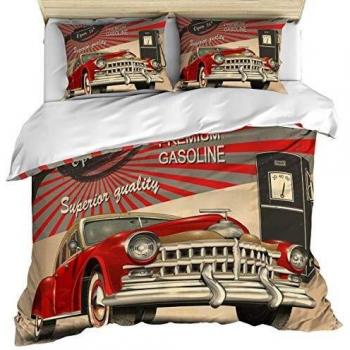 LnimioAOX Juego de Cama de 3 Piezas Cars Juego de Funda nórdica con Cremallera 3PCS Juego de Funda de edredón con Funda de edredón, Fundas de Almohada para niños/Adolescentes/Adultos