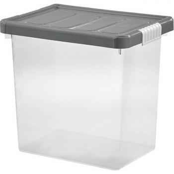 Caja de Almacenamiento con Tapa y Clips Grafito