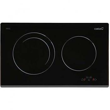 Cata Placa de Inducción, Modelo IB 2 PLUS BK, 2 Zonas de Cocción, 9 Nivelas de Potencia, Ancho de 59 cm, Bisel Frontal, Color Negro