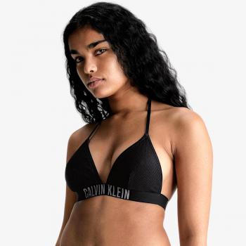 Bikini parte de arriba Calvin Klein Triangle Textured Intense Power negro blanco mujer - S