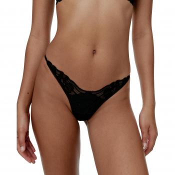 Braga brasileña de encaje floral Black Limba - Mojave negro, talla M